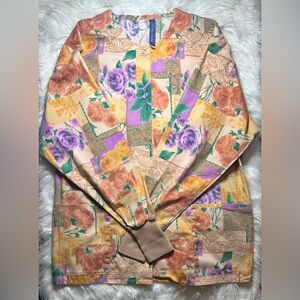 Medical lab coat- Floral Patchwork Long Sleeve Shirt